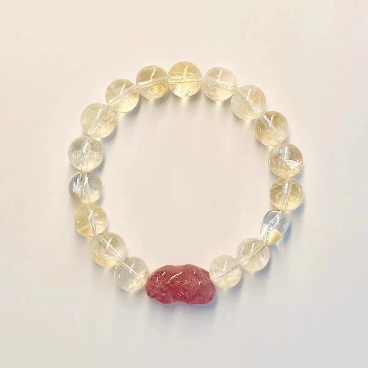 Natural citrine enhances positive energy bracelet beads