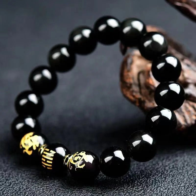 Natural obsidian bracelet to protect safety and eliminate negative energy