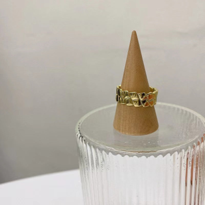 European and American style Kendall Jenner gold open retro ring set of three